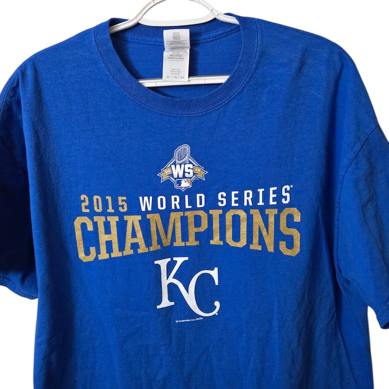 Pre-Owned Gildan Kansas City Royals 2015 World Series Championship T-Shirt Men's XL